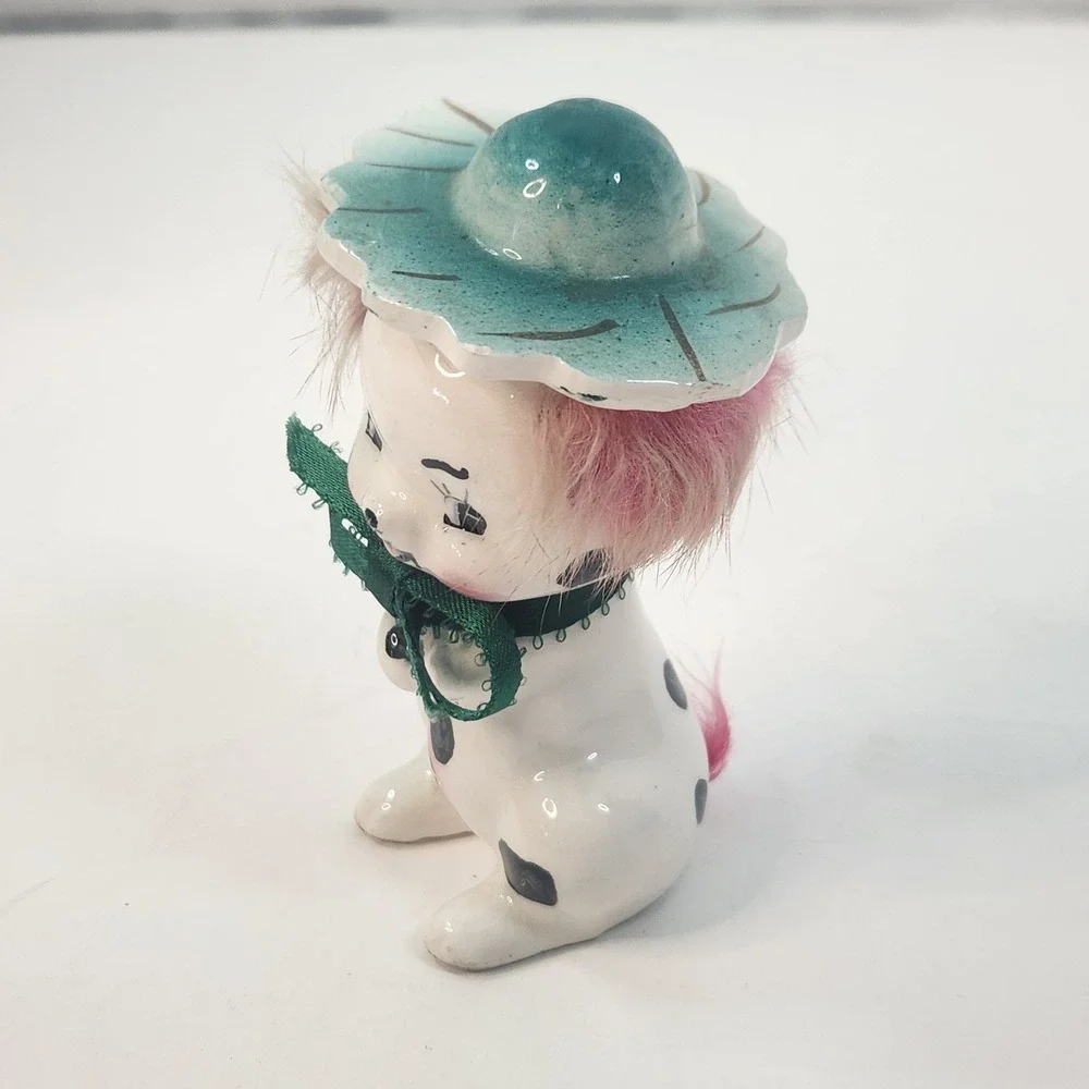 Vintage 50s-60s Spotted Dog Ceramic Figurine 4